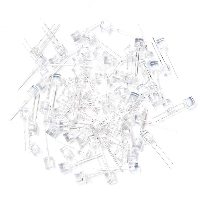 Chanzon LED Diodes, 5 mm/3 mm, Round/Flat Design, Transparent Lens,