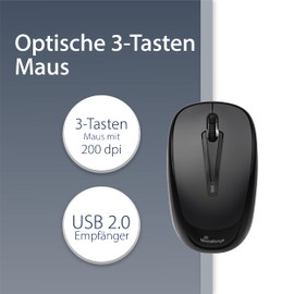 MediaRange optische 3-Tasten Funk-Maus, schwarz