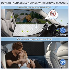 ZATOOTO Side Window Shade Cover for Toyota 4Runner 2017-Now, Double Layer Window Sunshade with Breathable Mesh Screen and Reversible Design Blackout Privacy Shade & UV Protection for Sleeping Camping