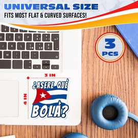 Asere Que Bola Cuban Flag Stickers - 3PCs/Pack Cuban Flag Sticker Car Window Sticker Cuba Flag Laptop Decal Cuba Flag Car Window Stickers for Vehicles - 3"×4" Car Decals Stickers for Outside of Car