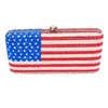 Boutique De FGG American National Flag Gold Crystal Clutch Purses