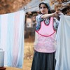 HAFRILY Portable Clothes Drying Apron Laundry Apron with Pouch Large