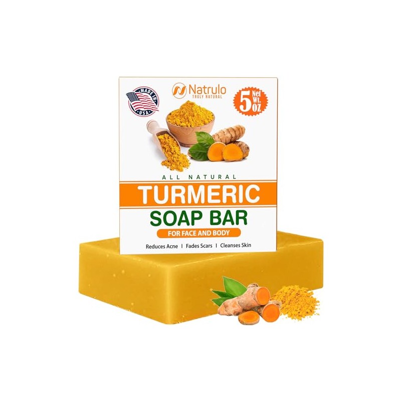 Natrulo- Jabón de cúrcuma natural para rostro y cuerpo: jabón