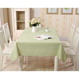 Wondder Cotton Linen Table Cloth Small Grid Printing for Multifunctional Table Cover Tablecloth Home Kitchen Decoration (Green, 120x160cm (47x63inch))