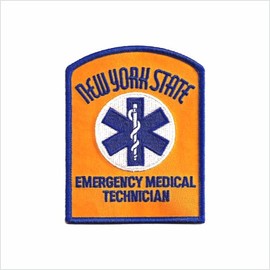 New York Orange EMT Patch Embroidered NY Emergency Medical Technician Uniform Crest - F 44