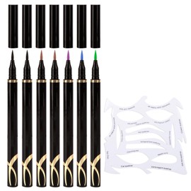 7 Pieces Eyeliner And 1 Set Of Eye Makeup Templates, Makeup Tools, Waterproof Eyeliner, Eye Makeup Auxiliary Tools, Easy To Use.