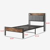 Modern Industrial Twin Size Platform Bed Frame with Storage Headboard,