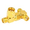 BOOBRIE Coaxial Connector, SMA Female, SMA Female, SMA Male T-Shape