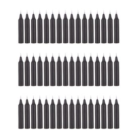 Mega Candles 48 pcs Unscented Straight Black Taper Candles, Hand Poured Wax Candle 4 Inch x 3/4 Inch, Home Décor, Wedding Receptions, Centerpieces, Birthdays, Celebrations, Romantic Events, Holders