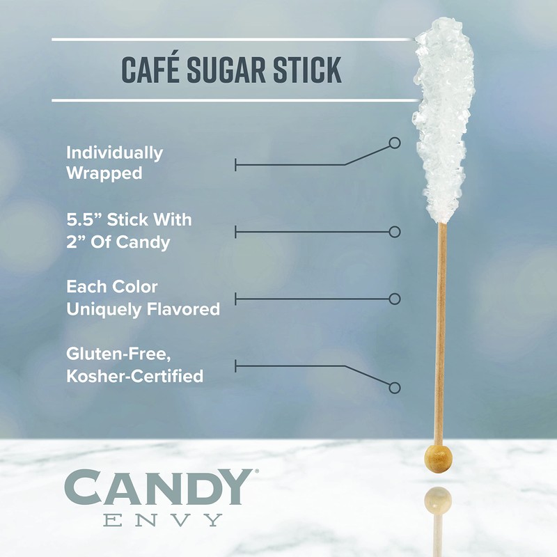 Candy Envy - Silver Café Sugar Sticks Mini Rock Candy