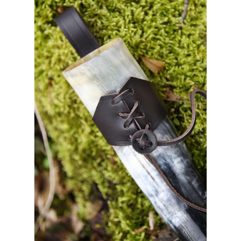 Battle-Merchant - Leather Drinking Horn Belt Holder - For ONE