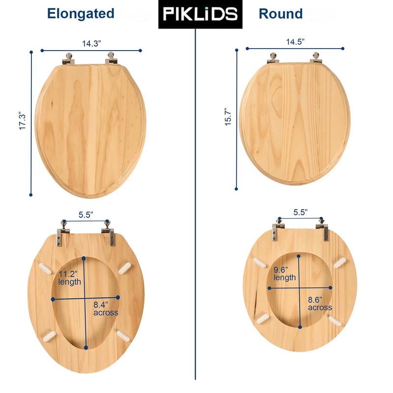 Toilet Seat, Solid Wood, Pine Wood, High Gloss Finish, PIKLiDS