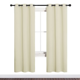 NICETOWN Blackout Curtains for Bedroom, 72 inches Long Curtains & Drapes for Living Room, Thermal Insulated Window Treatment Draperies for Nursery (Beige, 34" by 72")
