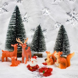 Christmas Tree Mini Figures, 11 Pieces Christmas Tree Decoration, Mini Christmas Tree Figurines, Mini Christmas Tree Trees, Christmas Decoration for Decorating Mini Gardens, Christmas Figures Small