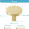 YEWLACA Brushed Brass Cabinet Knobs 1-5/16-Inch Diameter Dresser Drawer Pulls,
