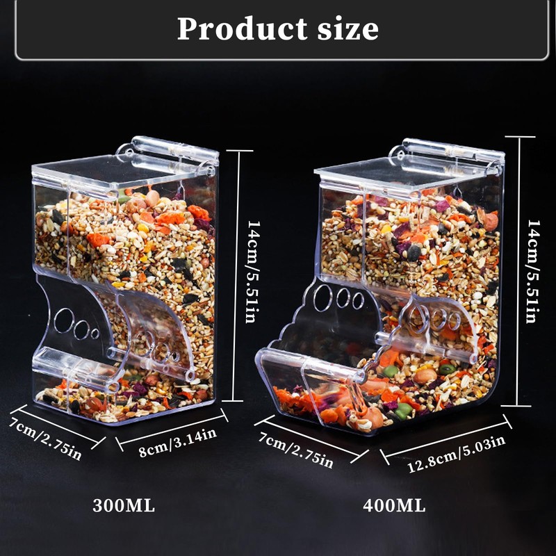 Andiker Automatic Hamster Feeder, 300ML Acrylic Automatic Feeding Hamster Cage