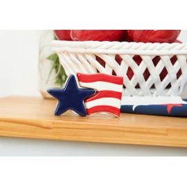 C&F Home Freedom Flag Stars And Stripes Nesting Salt & Pepper Shaker Set American Flag Patriotic July Fourth U.S.A. Independence Day Memorial Day Americana Blue