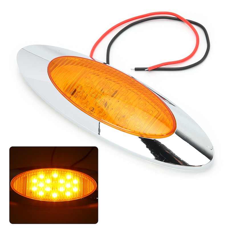 4pcs 6.5in 16LED Oval Side Marker Light 12V DC Shockproof