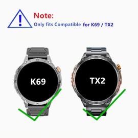 MIHENCE Screen Protector Compatible for LIGE TX2 / Mingwear K69 1.75'' Military Smart Watch, 9H Tempered Glass Protective Film (3 PCS)