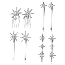 OATIPHO 8pcs Sparkly Rhinestone Hair Pins Decorative Hair Accessories for Women Elegant Bobby Pins for Updo Braid Waves for Weddings and Special Occasions