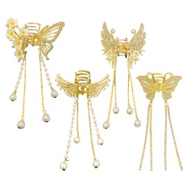 4 Pieces Metal Butterfly Hair Forks, Ele Hair Accessories, Tassel Pendant Hair Accessories, Hair Accessories, Hair Fixing Tools