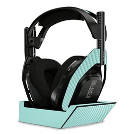 MightySkins Carbon Fiber Skin Compatible with Astro A50 Wireless Headphones + Base Station (Gen 4) - Solid Seafoam | Protective, Durable Textured Carbon Fiber Finish | Easy to Apply | Made in The USA