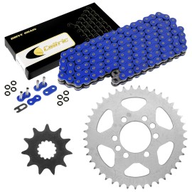 Caltric Blue O-Ring Drive Chain & Sprockets Kit for Suzuki LT230E Quadrunner 230 86-93