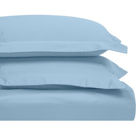 Superior Egyptian Cotton 1200 Thread Count Solid 3-Piece Duvet Cover Set, 1 Duvet Cover, 2 Pillow Shams, Bedding Essentials Decor, Soft Comforter Cover, King/California King, Light Blue