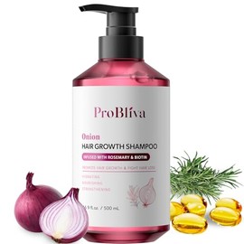 Onion & Biotin Hair Growth Shampoo: Rosemary Infused Shampoo for Hair Loss and Thinning Hair - Promotes Healthier, Thicker and Stronger Hair for Women and Men