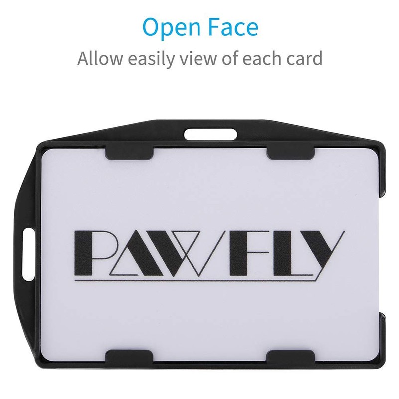 Pawfly 2 Card ID Badge Holder 2 Sided Black Rigid