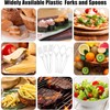 XUANZHI 200 Pack Clear Plastic Cutlery Set, 100 Plastic Forks