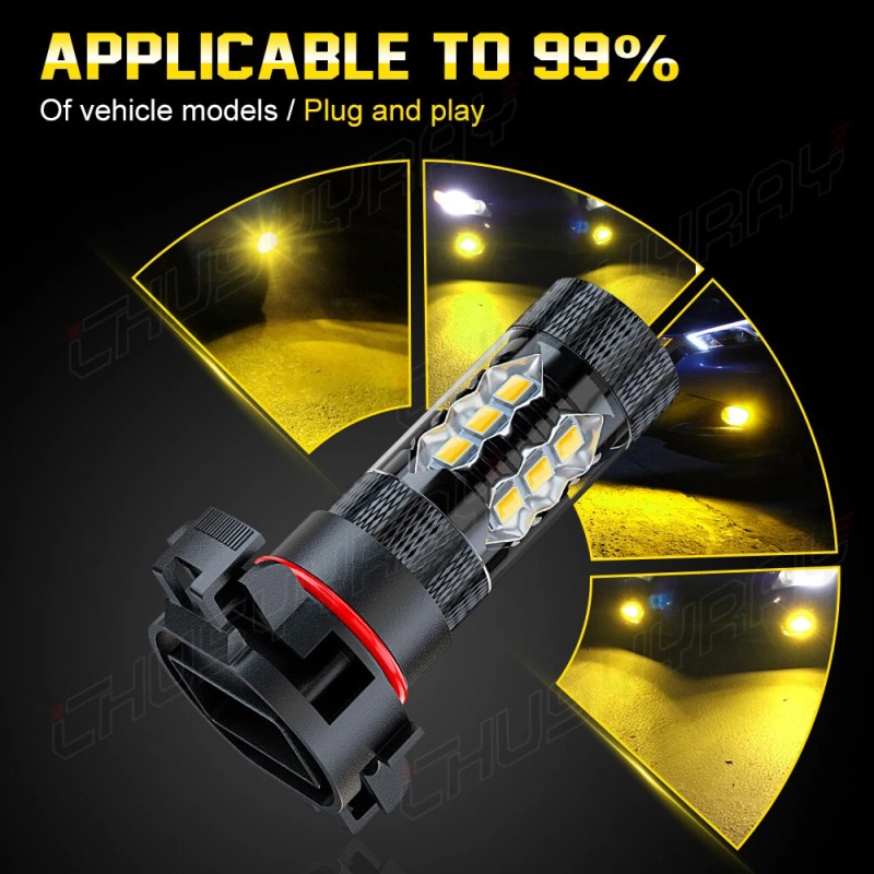 CHUSYYRAY LED Fog Light Bulbs 5202 Yellow for Chevy Silverado