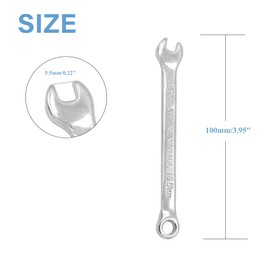 XINFEIBEI 5.5mm Metric Combination Wrench Set, 12-Point Box End Spanner Tools for Automotive and Home Repair, 2-Pack