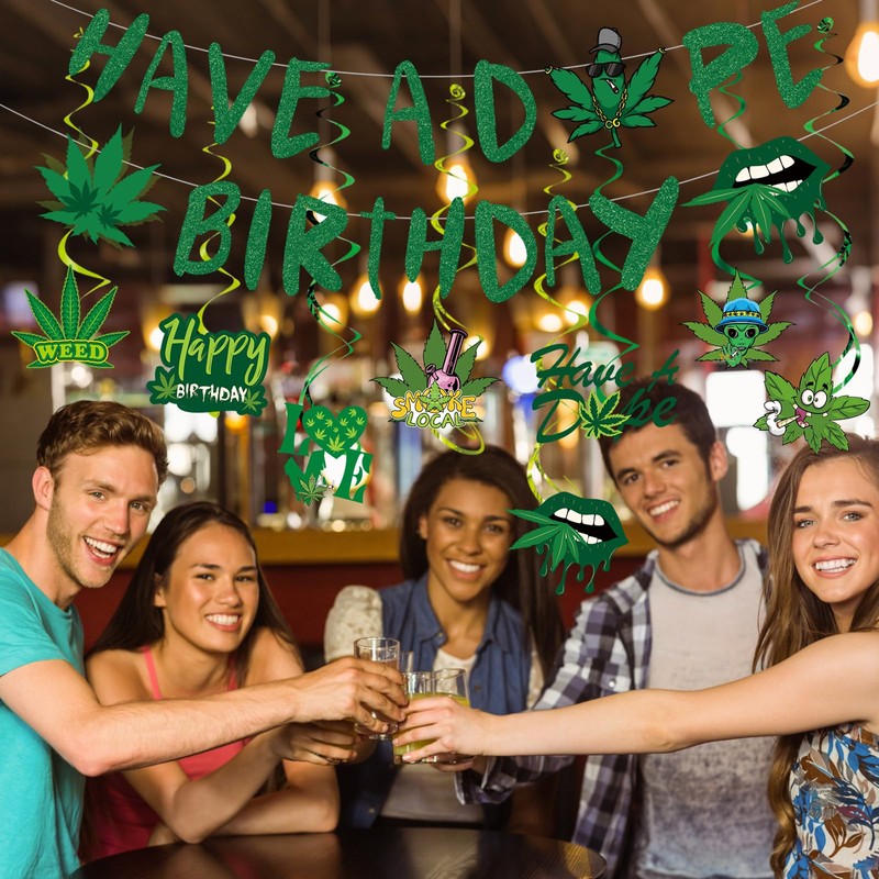 InIsaJace 420 Birthday Party Decorations, 14PCS Have a Dope Birthday