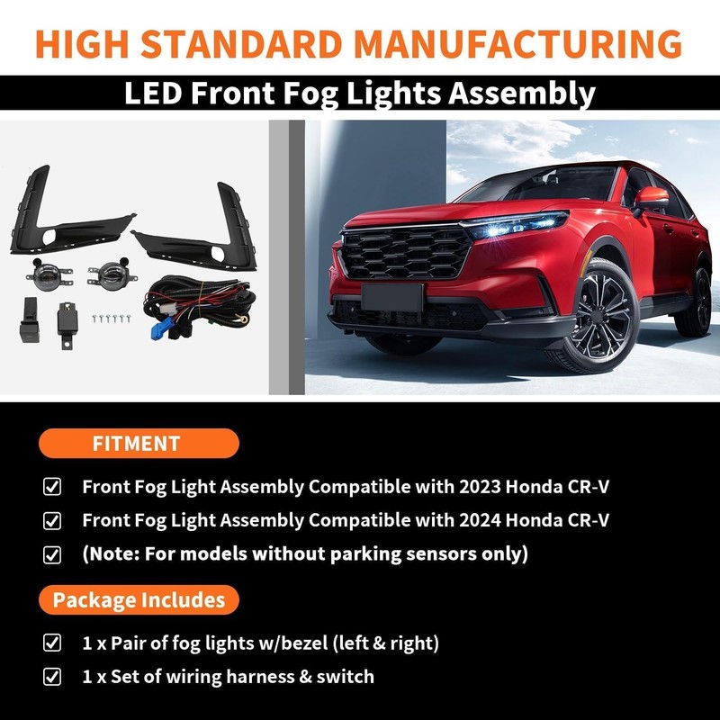 Aspaton Front Fog Light Assembly Compatible with 2023 2024 CRV