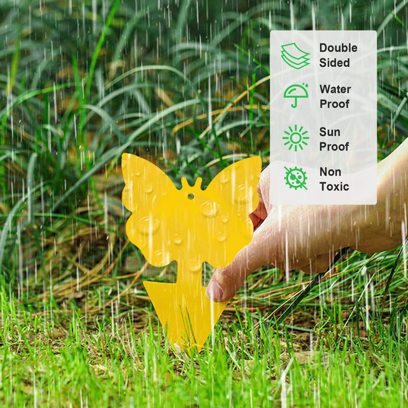 40 Pcs 5 Shapes Yellow Extremely Sticky Traps for Fungus
