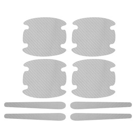 HOPESPANNER Universal 92x98mm Car Door Cup Protector Sticker Anti-Scratches+Auto Door Handle Protective Film 1 Set Silver Tone