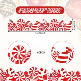 69ft Christmas Bulletin Board Borders Xmas Candy Cane Stripes Bulletin Board Decor Mints Borders for School Classroom Office Chalkboard Decoration