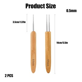 dinghaole 2 Pcs Dreadlocks Crochet Hooks, Crochet Needle Hair, Reusable Locking Hair Tools, Latch Hook Crochet Needle for Kids Adults Braid Hair, for Braid Locking Craft and Braiding Crochet Craft