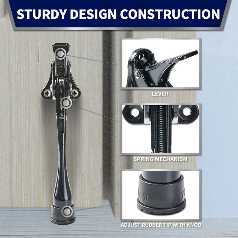 HOME&I Kickdown Door Stopper, 6-Inch Commercial Heavy Duty Door Stop