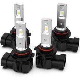 ENVFRVDE 9005 9006 HB3 HB4 Light Combo, 6500K White, Fanless 600% Brighter Fog Light Bulbs, Plug and Play, Pack of 4