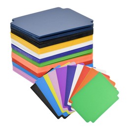 Fodlon Pack of 100 Card Dividers, 7 x 9.5 cm, 10 Colour Card Dividers, Plastic Dividers with Tabs, Trading Card Box, Reusable, Card Divider for Games, Sports Supplies, Sports Folder