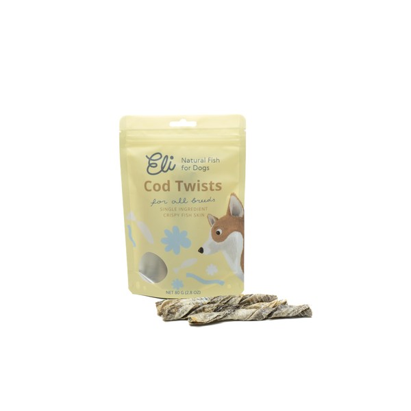 Eli Crispy Cod Skin Twists 2.8 oz - Naturals Premium