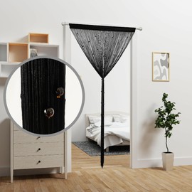 Ateasierlife Door String Curtain Doorway Beads Curtains,Hanging Room Divider Beaded Decor Fringe Panel Closet Window Wall Backdrop Doors Sheer Boho Doors（90×200cm/35×79"）