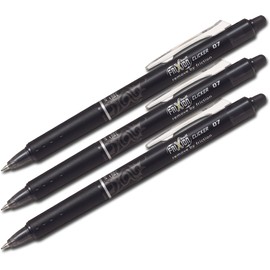 Pilot Frixion Erasable Rollerball Pen – Black, Black, 3 Stifte