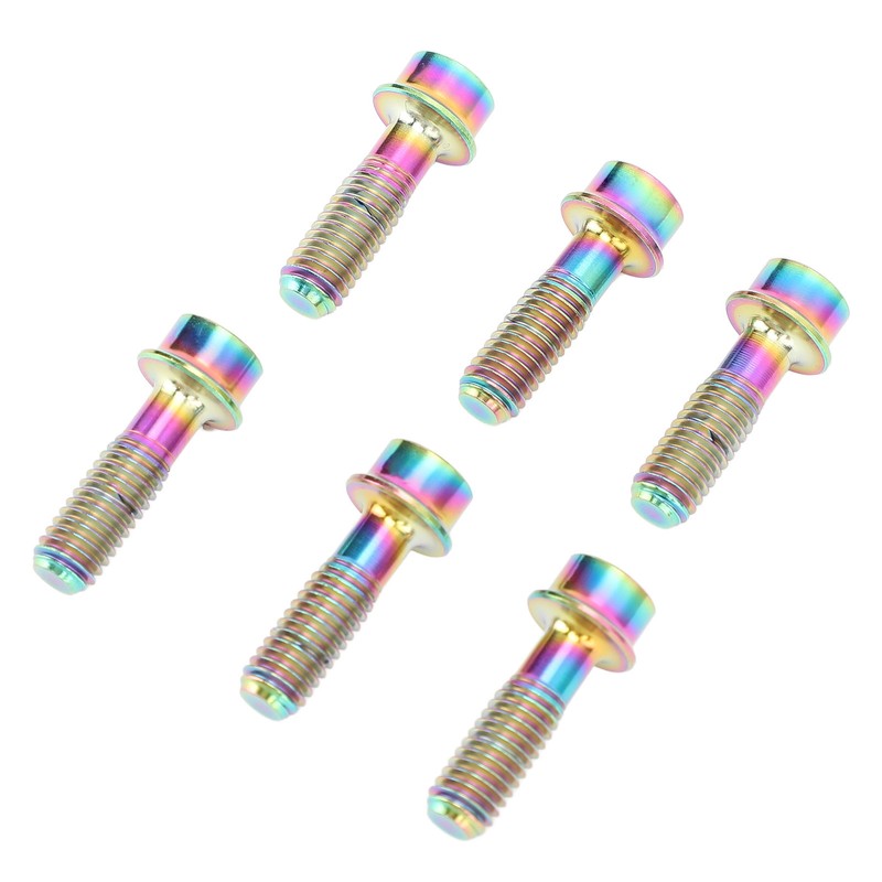 6PCS Bicycle Stem Bolt M5 X 16mm Titanium Alloy Waterproof