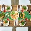 Artificial Palm Leaves Table Runners 72 Inch, Tropical Palm Leaves