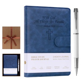 yownig Leather Christian Bible Prayer Journal -Church Notes Notebook – Note Taking & Journaling Kit, Faith-Based Religious Gifts & Bible Study Supplies (Cyan)