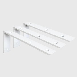 Countertop Support Bracket 3 Pack White 3/8" Thick Heavy Duty Hidden Shelf Bracket 20" x 8" x 2 1/2" Metal Corbels for Quartz/Granite/Wood/Concret/ Laminate Countertops