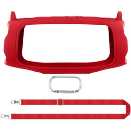 co2CREA Silicone Case for JBL Charge 6 Portable Waterproof Bluetooth Speaker, Portable Travel Soft Cover with Shoulder Strap, Protective Skin Case (Red)
